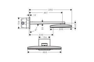 Верхний душ Hansgrohe  (24005400) - 3