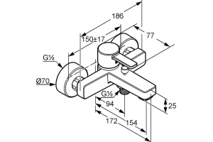 Смеситель для ванны Kludi  белый, хром (386709175) - 2