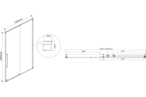 Душевая дверь Vincea Arno 120 хром стекло тонированное - 2