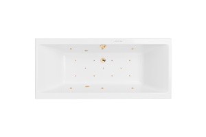 Акриловая ванна Excellent Pryzmat Slim 160x75 белая золото с гидромассажем