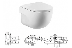 Комплект Roca Meridian Rimless без клавиши смыва - 2