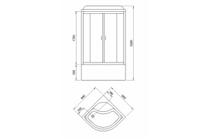 Душевая кабина Royal Bath 90x90 профиль хром стекло матовое - 3