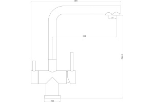 Смеситель Swedbe Selene Plus K8144M для кухонной мойки с фильтром, с осмосом - 3