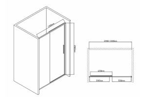 Душевая дверь Vincea Slim-U 130 хром стекло прозрачное - 2
