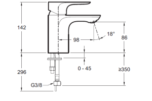 Смеситель Jacob Delafon Aleo E72277-4-CP для раковины - 3