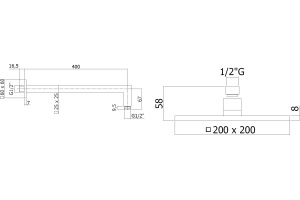 Верхний душ Paffoni Syncro ZSOF075CR/ZSOF063CR - 2