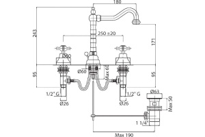 Смеситель Cezares Lord LORD-BLS2-01 для раковины - 2