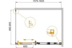 Душевой уголок Cezares Duet Soft AH 1 160/90 C Cr - 3