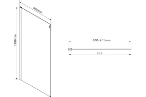Боковая стенка Vincea Como 90х195 хром стекло прозрачное - 2