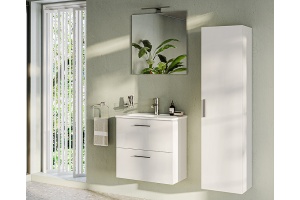 Комплект мебели для ванной Vitra Mia 60 с ящиками белый глянец - 3