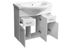 Тумба под раковину Stella Polar Волна Байкал 75 белый - 3