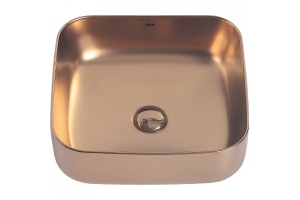 Накладная раковина Abber Rechteck 39 розовое золото матовое - 2