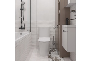 Унитаз-компакт DIWO Кострома 0422 с микролифтом, напольный с бачком, с прямым выпуском, приставной, фаянсовый - 3