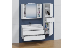 Тумба с раковиной подвесная Санта Марс 100 белый - 2