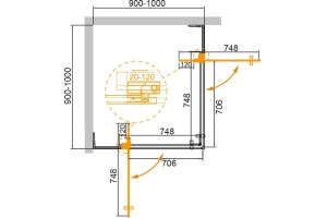 Душевой уголок Cezares Slider A 2 90/100 C Cr - 2