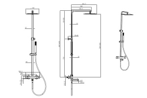 5.21029-00 INFINITY 2.0 Душ.сист., излив,Верх. душ Slim 250x250мм,Kerox,хром (281952) - 2