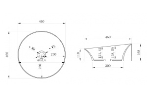 Раковина накладная Abber Stein 46х46 белый матовый - 3
