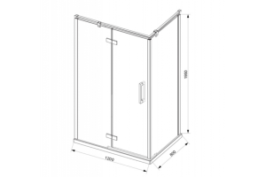 Душевой уголок Bravat Blackline 120х80х195, L - 3