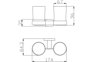 Стакан для зубных щеток Rav Slezak Yukon двойной хром - белый - 2