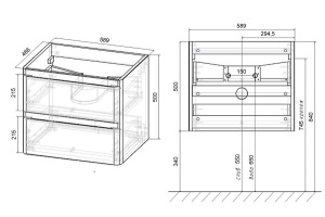 Комплект мебели Vincea Vico 60 серый - 3