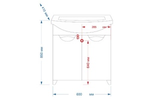 Тумба с раковиной Misty Лаванда 60 белая глянцевая - 3