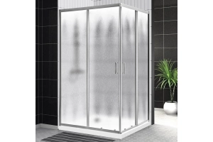 Душевой уголок BelBagno Uno 100х80 профиль хром стекло рифленое