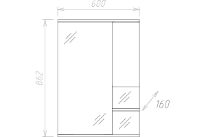 Зеркало-шкаф Onika Элита 60 R с подсветкой, штрокс коричневый (206024) - 3