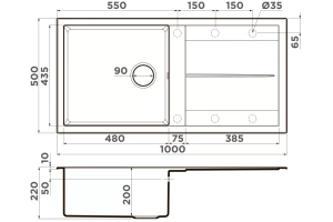 Мойка кухонная Omoikiri Sumi Artceramic/Leningrad grey (4997110) - 2