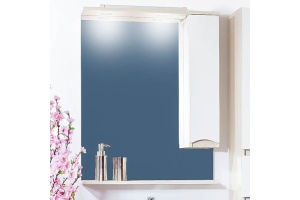 Зеркало-шкаф Бриклаер Токио 80 R светлая лиственница, белый глянец