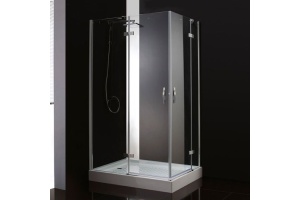 Душевой уголок Cezares Bergamo 100х90 хром стекло прозрачное