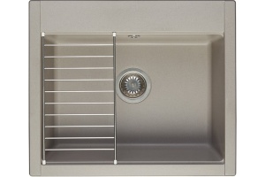 Мойка кухонная AQUATON Делия 60 серый шелк - 3