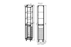 Шкаф-пенал Style Line Бергамо 30 левый черный - 3
