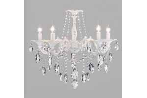 Подвесная люстра Eurosvet Veletta 10108/5 белый/прозрачный хрусталь Strotskis