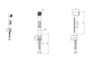 Гигиенический ручной душ AQUATEK AQ2050CR, со шлангом 125 см и держателем - 2