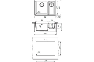 Мойка кухонная Florentina Вега 335/160 грей - 2