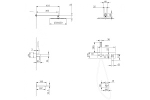 Душевая система ABBER Daheim скрытого монтажа с изливом, черная матовая (AF8217B) - 3