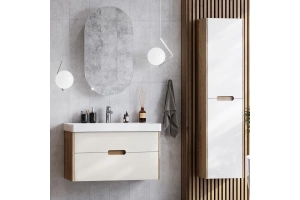 Комплект мебели Aquaton Оливия 90 светлое дерево-бежевый