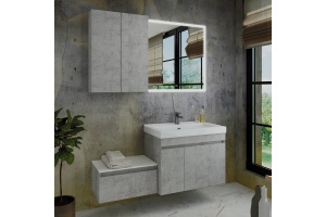 Мебель для ванной Comforty Осло 80, подвесная, бетон светлый