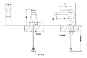 Смеситель Bravat Iceberg F176110G для раковины - 2