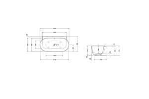 DURAVIT Комплект слива-перелива квадратно-овальный, новый, хром - 2