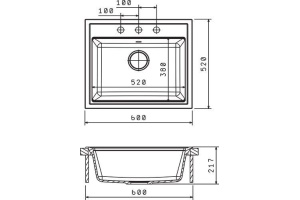 Мойка кухонная Florentina Липси 600 бежевый - 2