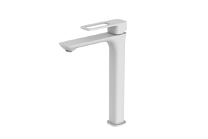 Смеситель для настольного умывальника, белый матовый