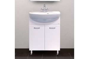 Тумба с раковиной Misty Уют 60 прямая белая