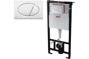 Система инсталляции для унитазов AlcaPlast AM101/1120-3:1 RU M70-0001 кнопка смыва белая