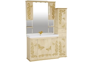 Зеркало Misty Бабочка 120 бежевый, патина - 3