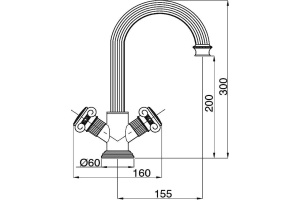 Смеситель для раковины Cezares OLIMP золото (OLIMP-LS2-03/24-M) - 2