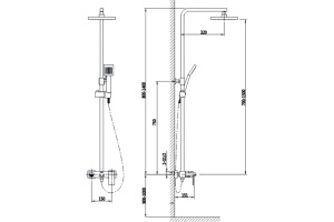 Душевая стойка Timo Briana SX-7130/03 черная - 2