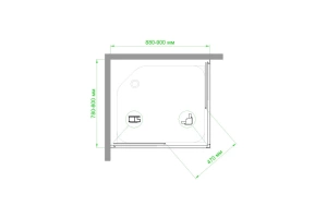 Душевой уголок Royal Bath 90х80 хром стекло матовое - 2