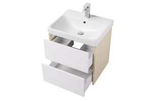 Тумба с раковиной Aquaton Сканди 55 белый - светлое дерево - 3