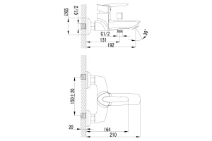 Смеситель для ванны Lemark Mars хром (LM3502C) - 2